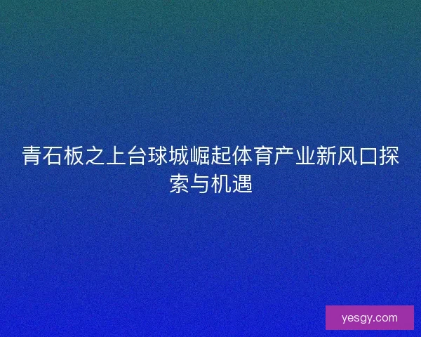 青石板之上台球城崛起体育产业新风口探索与机遇