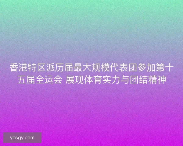 香港特区派历届最大规模代表团参加第十五届全运会 展现体育实力与团结精神 香港特区派历届最大规模代表团参加第十五届全运会 展现体育实力与团结精神
