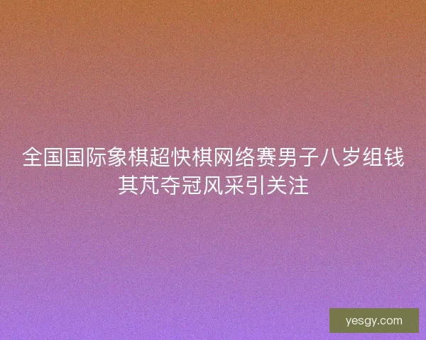 全国国际象棋超快棋网络赛男子八岁组钱其芃夺冠风采引关注