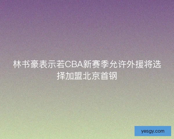林书豪表示若CBA新赛季允许外援将选择加盟北京首钢